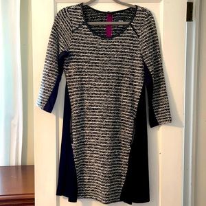 Maeve dress with leather detail & pockets